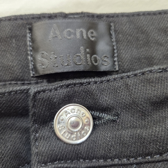 Acne Studios Acne Row Black Velvet Women's Jeans Size 28 Made in Italy - Picture 5 of 13